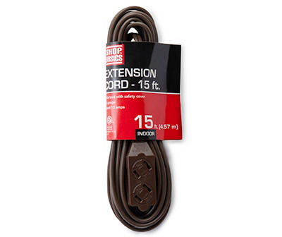 15' Indoor Brown Extension Cord